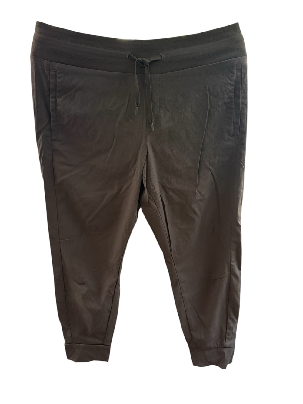 Olive Green Women's Black Drawstring Jogger Pants